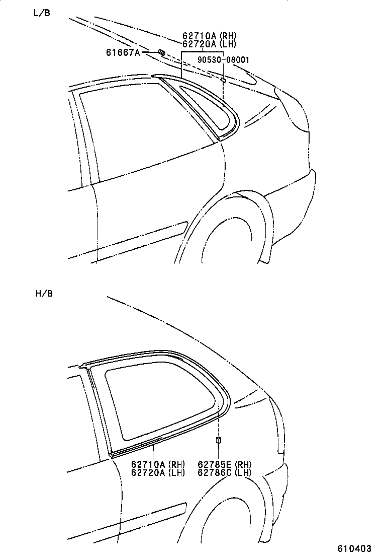 TOYOTA 627101A010 - Бокове вікно autozip.com.ua