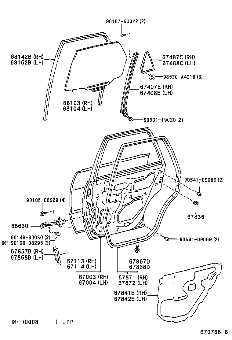 TOYOTA 6810312580 - Бокове вікно autozip.com.ua