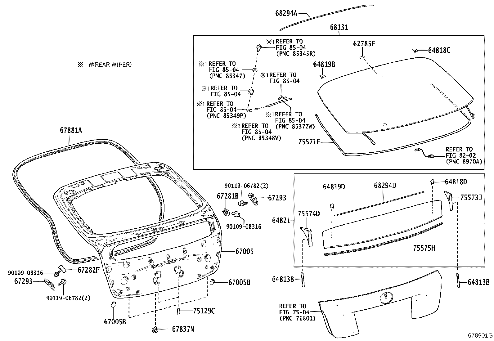 TOYOTA 6810547291 - Заднє скло autozip.com.ua