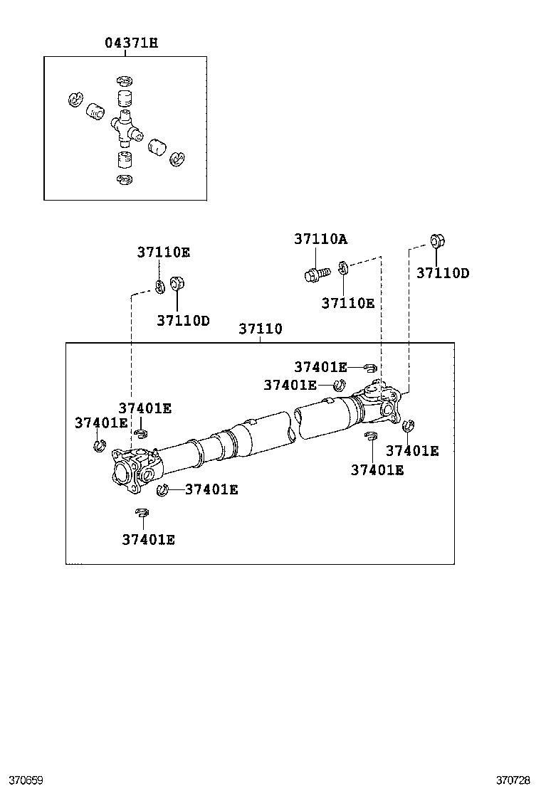 TOYOTA 37110-6A440 - Карданний вал, головна передача autozip.com.ua