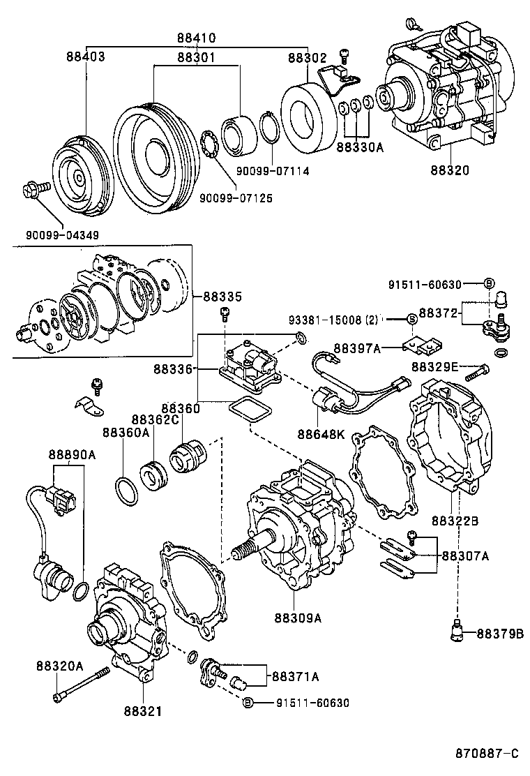 TOYOTA 88320-1A360 - Компресор, кондиціонер autozip.com.ua