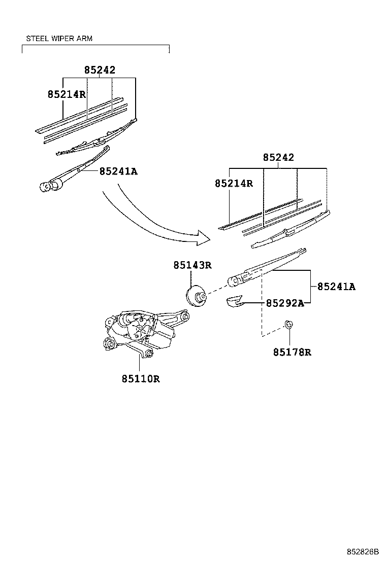 TOYOTA 8524260110 - Щітка склоочисника autozip.com.ua