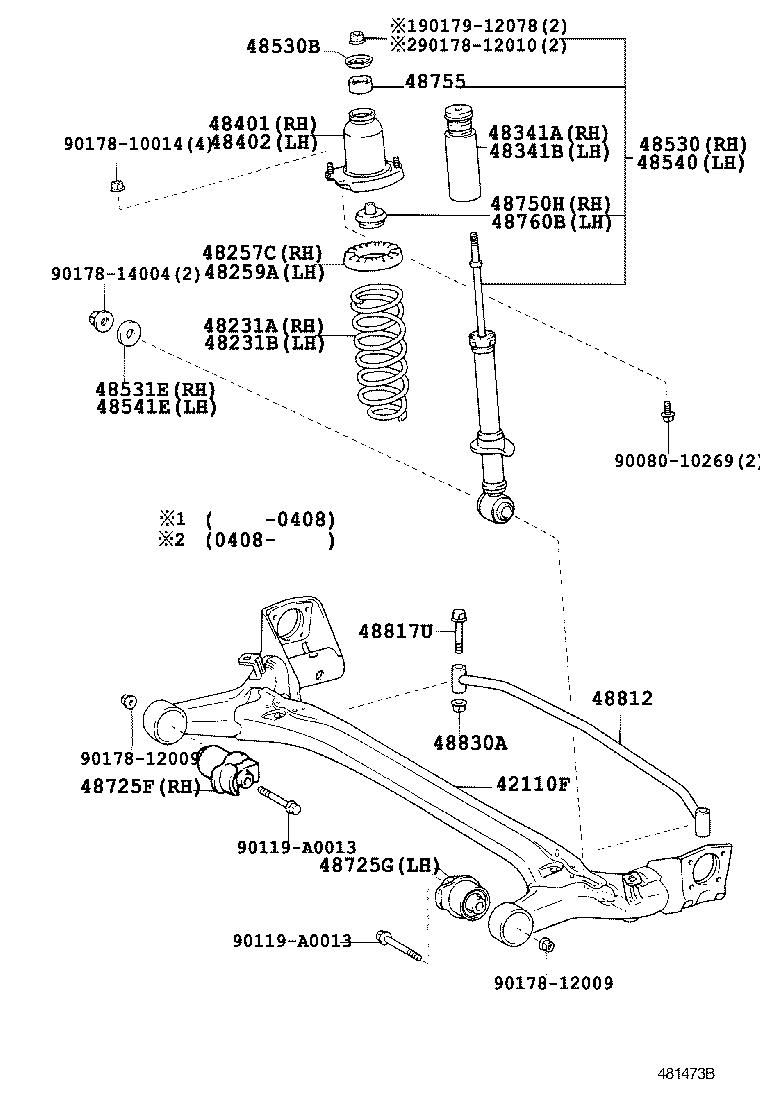 TOYOTA 48755-02050 - Опора стійки амортизатора, подушка autozip.com.ua