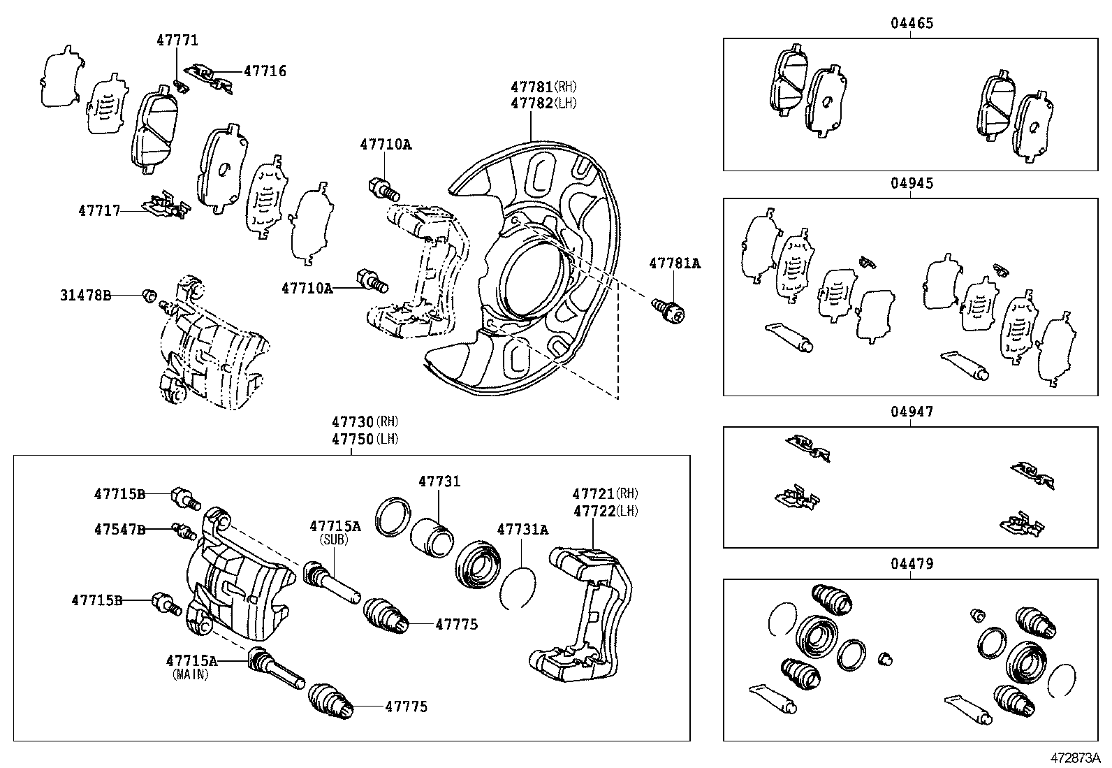 TOYOTA 04479-02100 - Ремкомплект, гальмівний супорт autozip.com.ua