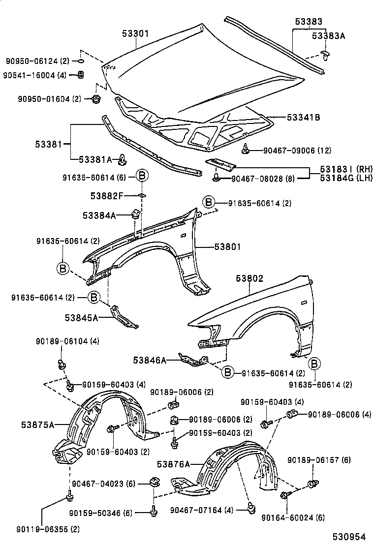 TOYOTA 90467-04023 - Зажим, молдинг / захисна накладка autozip.com.ua