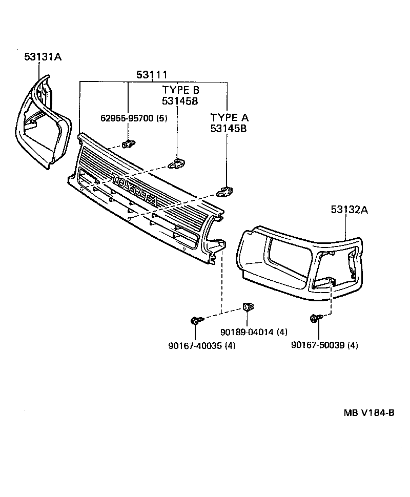 TOYOTA 53132 95J10 - Рамка, основна фара autozip.com.ua