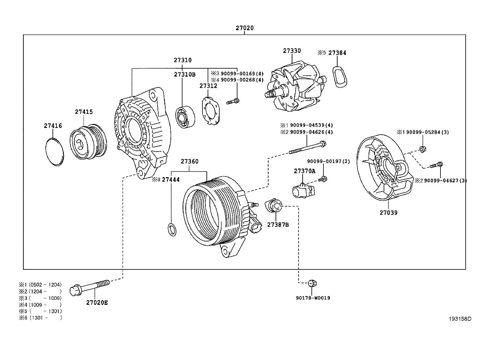 TOYOTA 2736037060 - Випрямляч, генератор autozip.com.ua