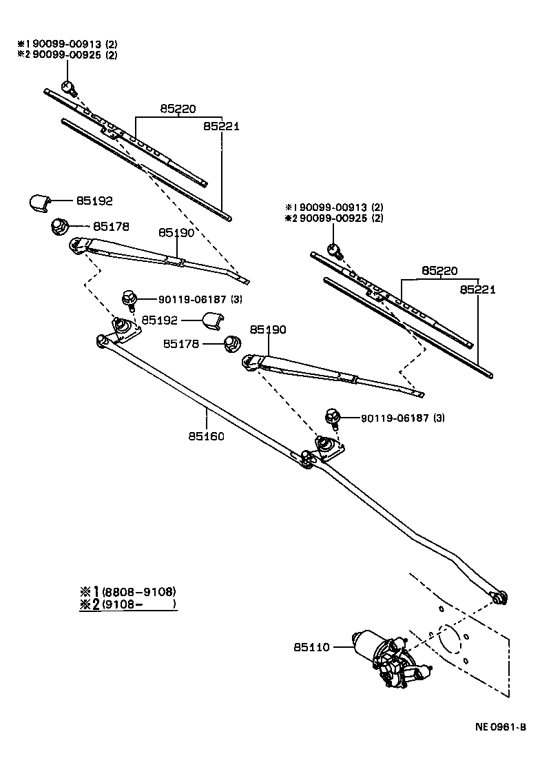 TOYOTA 8521210120 - Щітка склоочисника autozip.com.ua