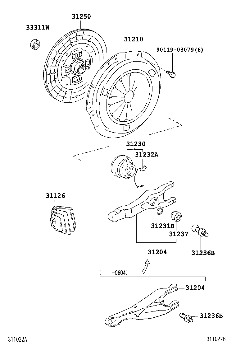 TOYOTA 31230-60220 - Вичавний підшипник autozip.com.ua