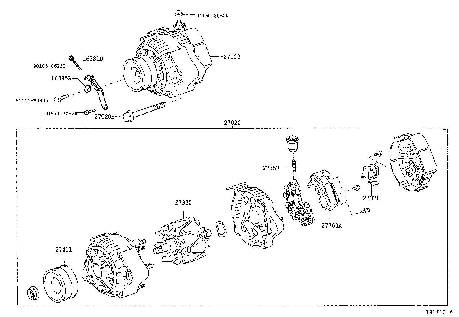 TOYOTA 2706067140 - Генератор autozip.com.ua