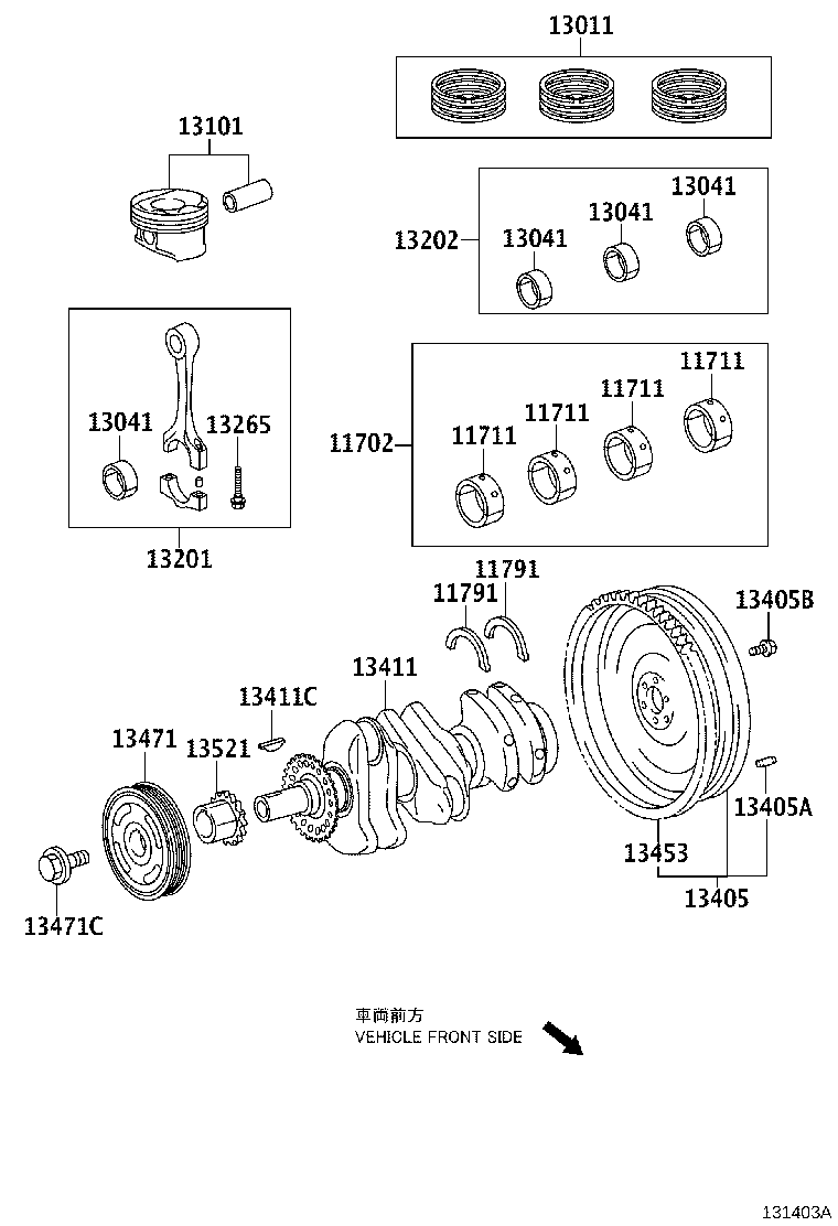 TOYOTA 13101-40030 - Поршень autozip.com.ua