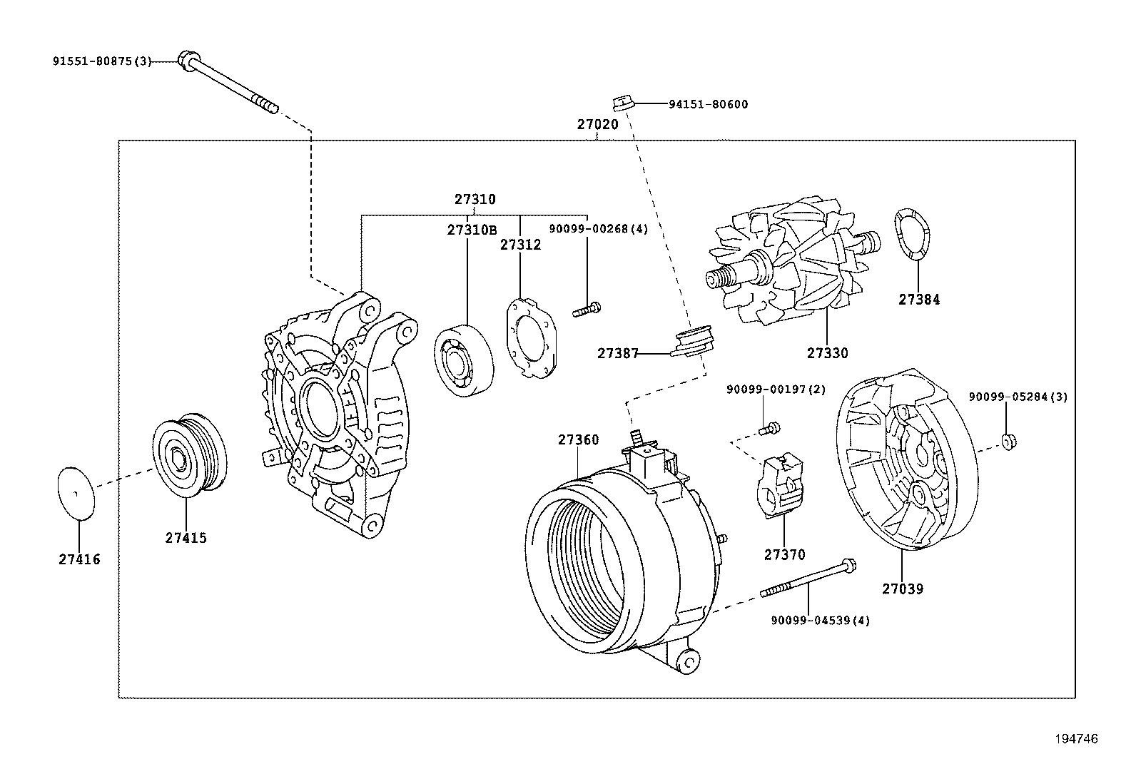 TOYOTA 27060-26041 - Генератор autozip.com.ua