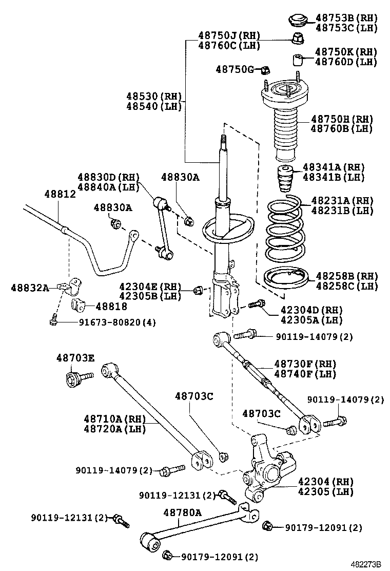 TOYOTA 48760-33080 - Підвіска, амортизатори autozip.com.ua