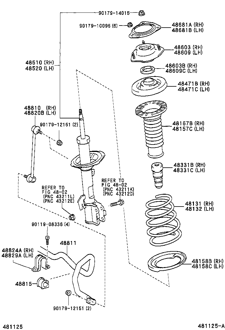 TOYOTA 4833128040 - Пилозахисний комплект, амортизатор autozip.com.ua