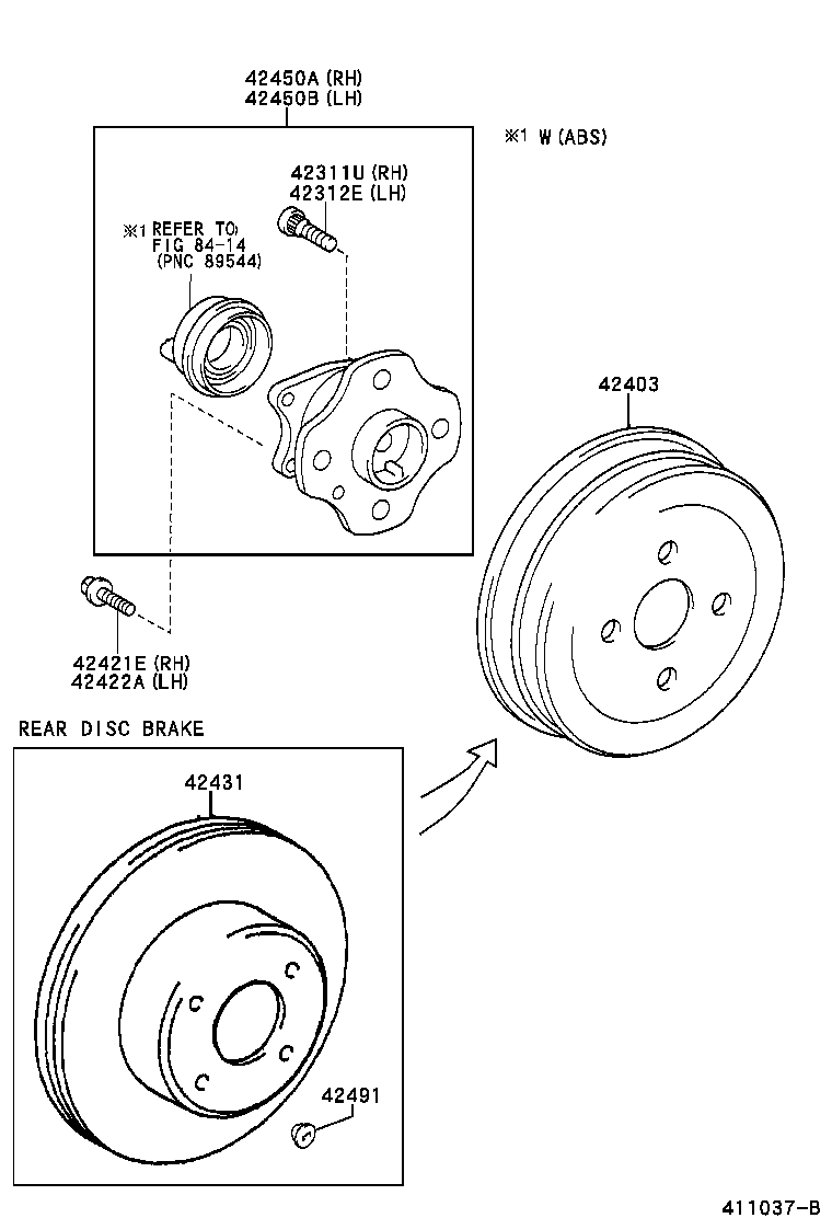 TOYOTA 42410-52020 - Комплект підшипника маточини колеса autozip.com.ua