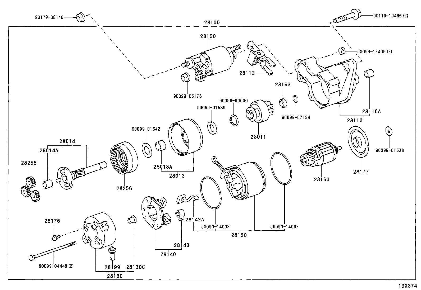 TOYOTA 2801370020 - BEARING, STARTER CENTER & SHOCK ABSORBER, NO.1 autozip.com.ua