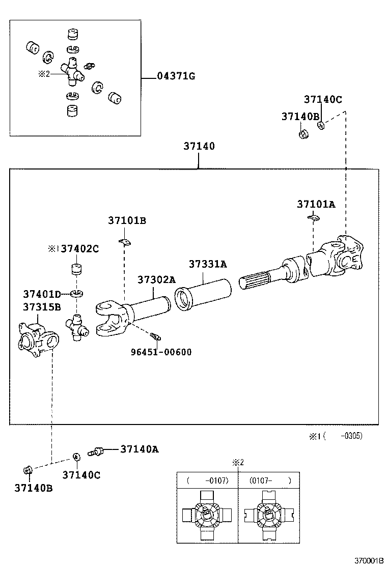 LEXUS 04371-35061 - Шарнір, поздовжній вал autozip.com.ua