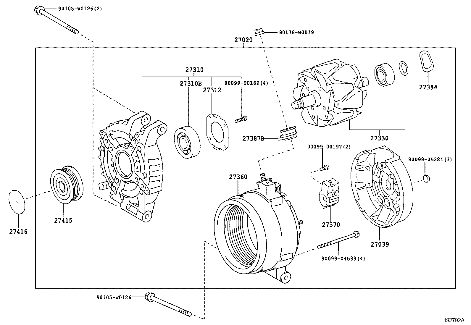 TOYOTA 27360-26160 - Випрямляч, генератор autozip.com.ua