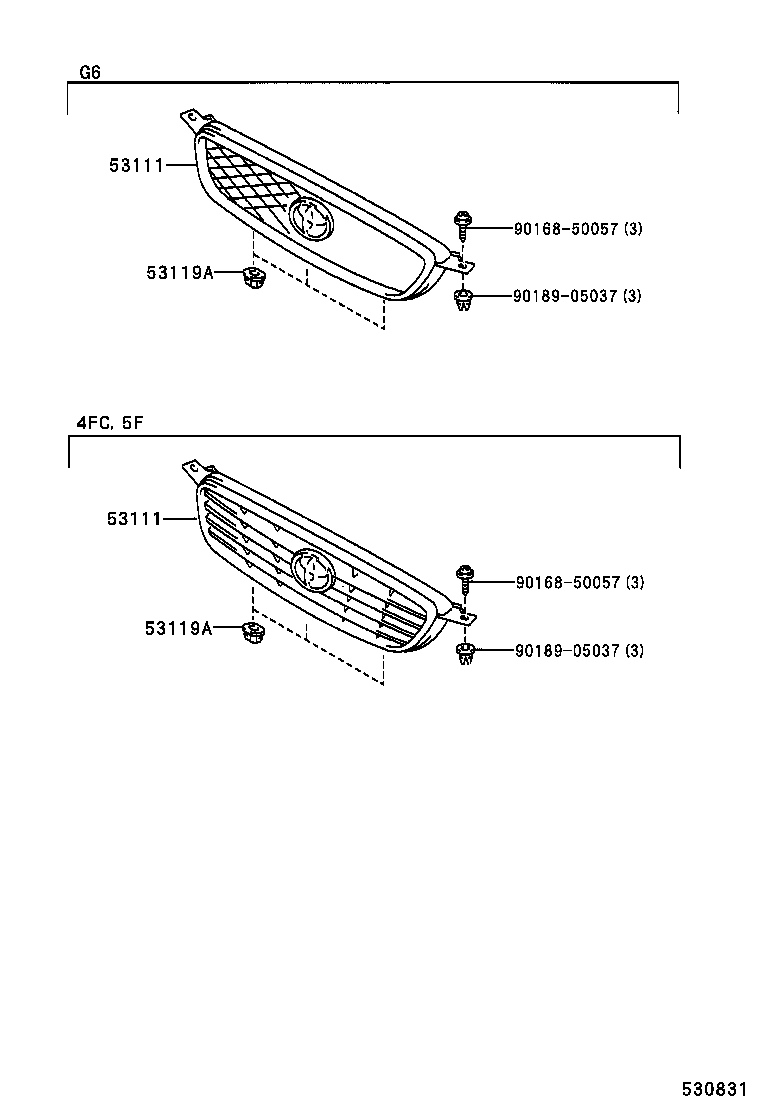 TOYOTA 53111-02090 - Решітка радіатора autozip.com.ua