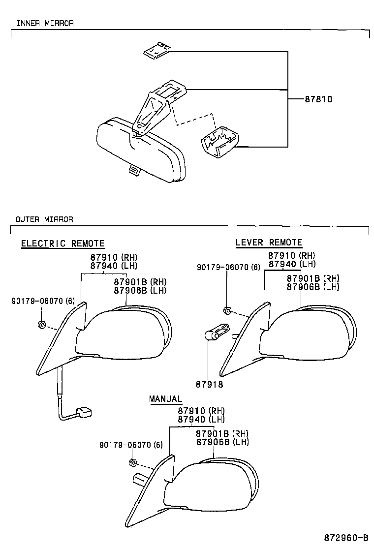 TOYOTA 8791002172G2 - Зовнішнє дзеркало autozip.com.ua