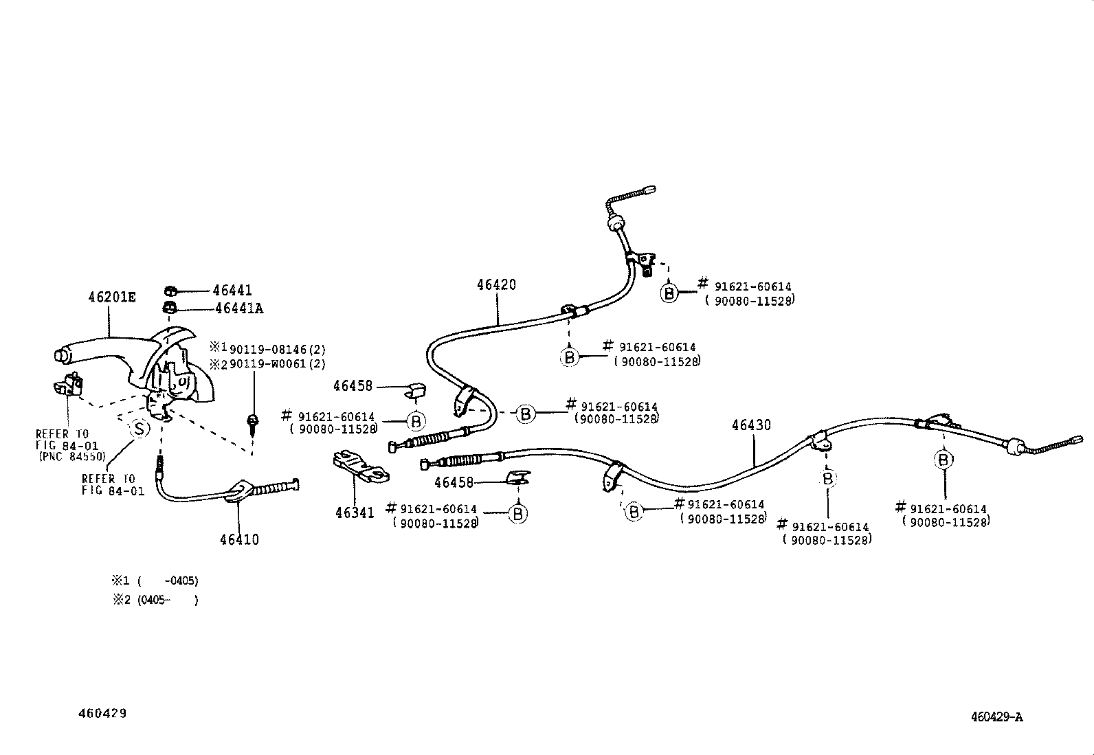 TOYOTA 46420-12540 - Трос, гальмівна система autozip.com.ua