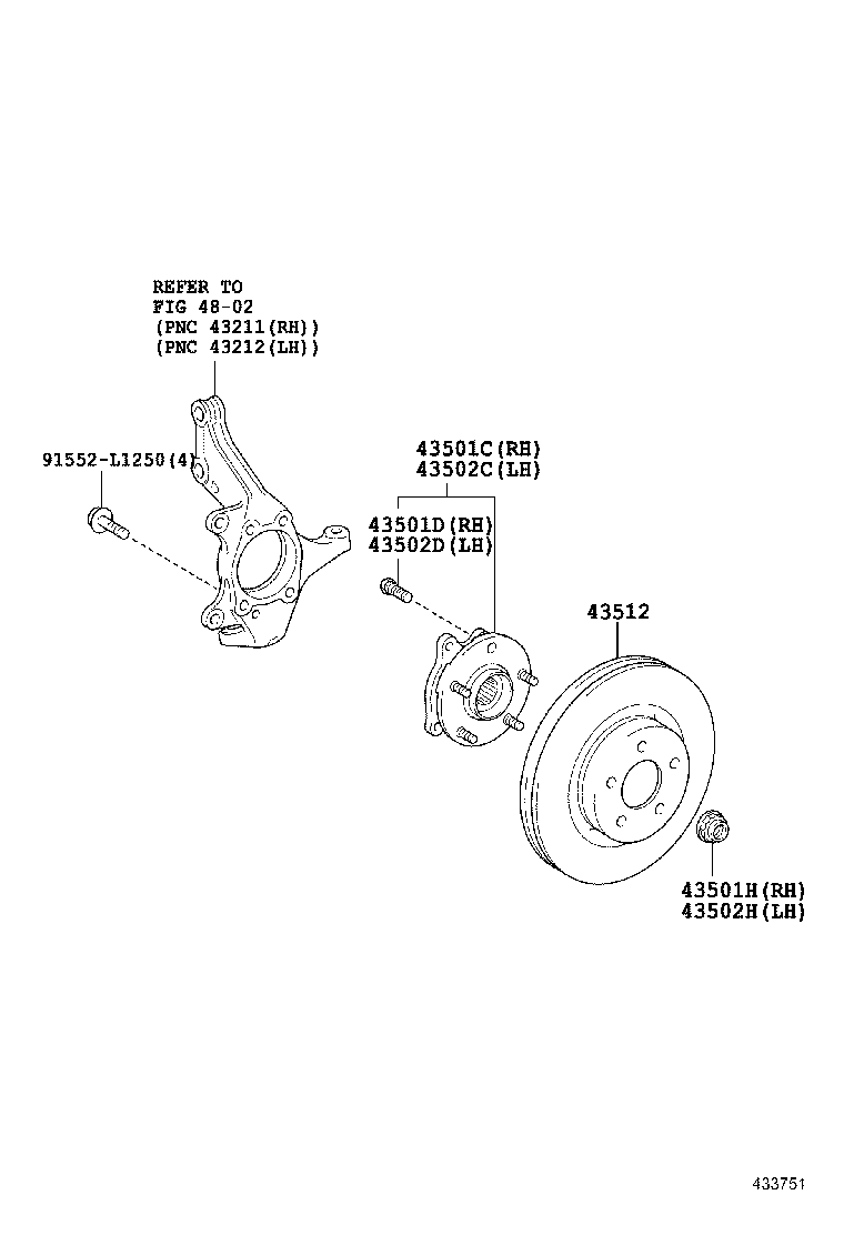 TOYOTA 4351242050 - Гальмівний диск autozip.com.ua