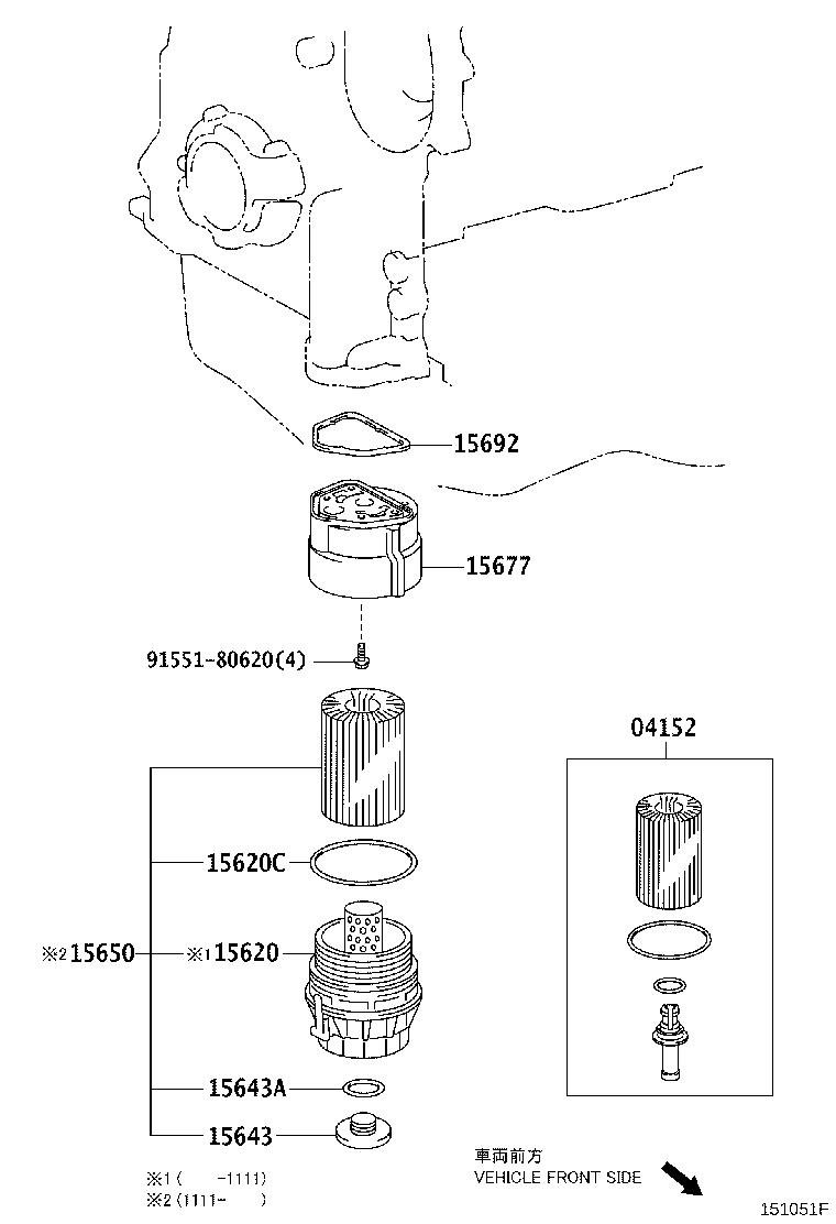 TOYOTA 04152-31060 - Масляний фільтр autozip.com.ua