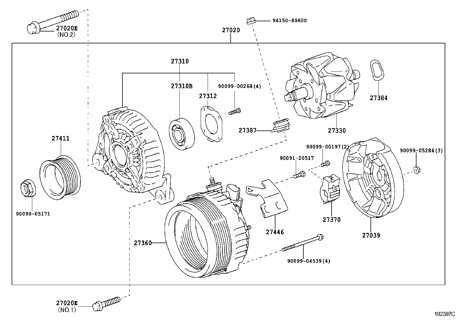 TOYOTA 27310-28120 - Bracket, alternator drive flange autozip.com.ua