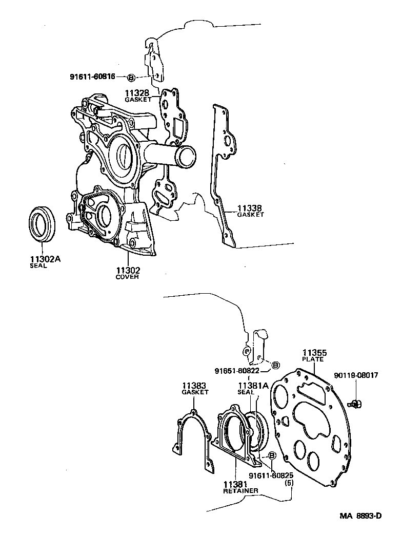 TOYOTA 90311-45014 - Ущільнене кільце, колінчастий вал autozip.com.ua