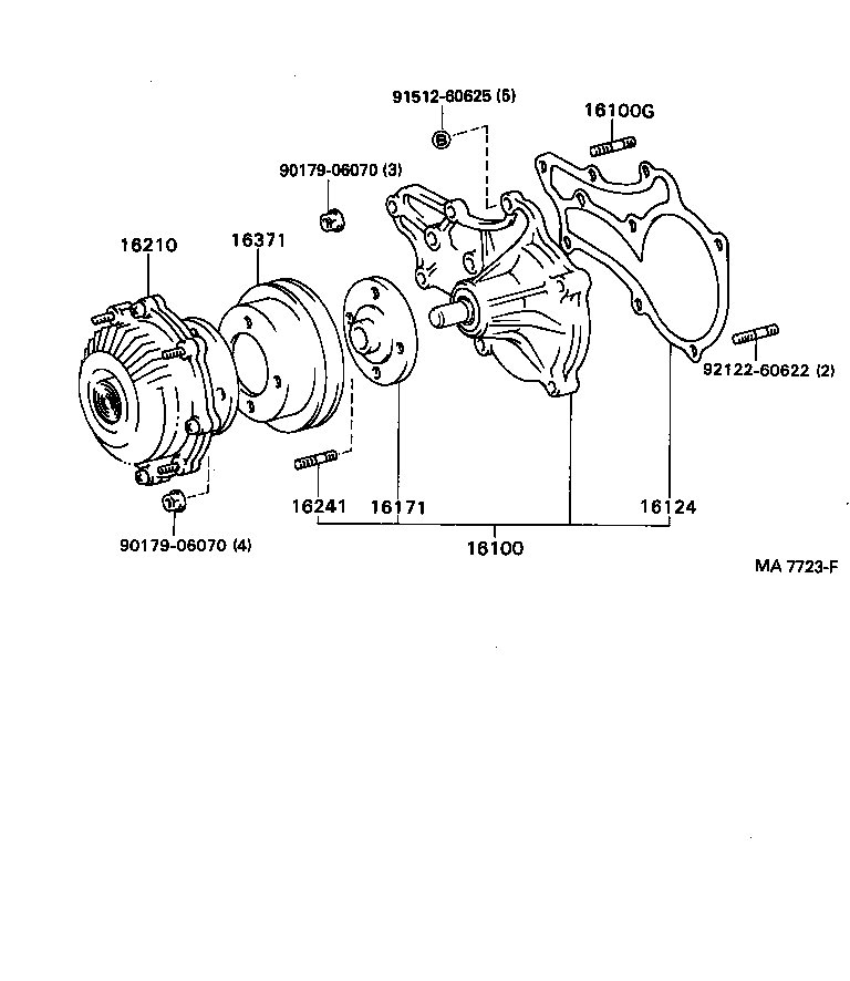 TOYOTA 16100-39346 - Водяний насос autozip.com.ua