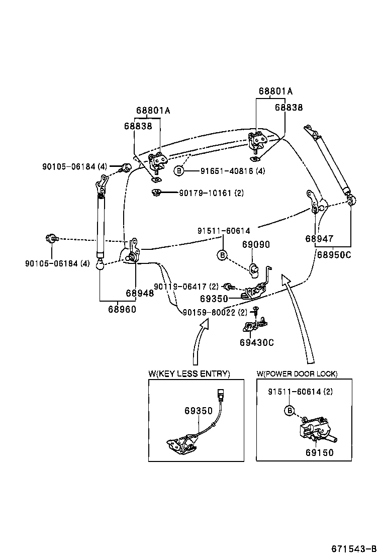 TOYOTA 68950-59065 - Газова пружина, кришка багажник autozip.com.ua