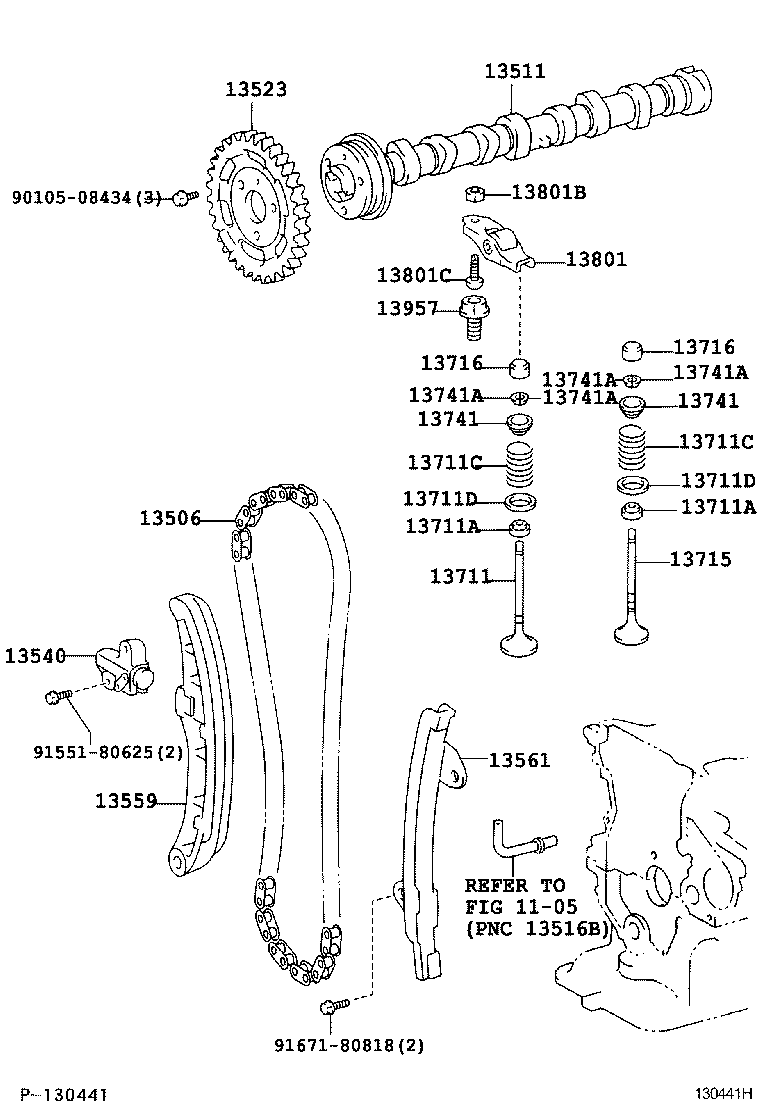 TOYOTA 13559-33010 - Комплект ланцюга приводу распредвала autozip.com.ua