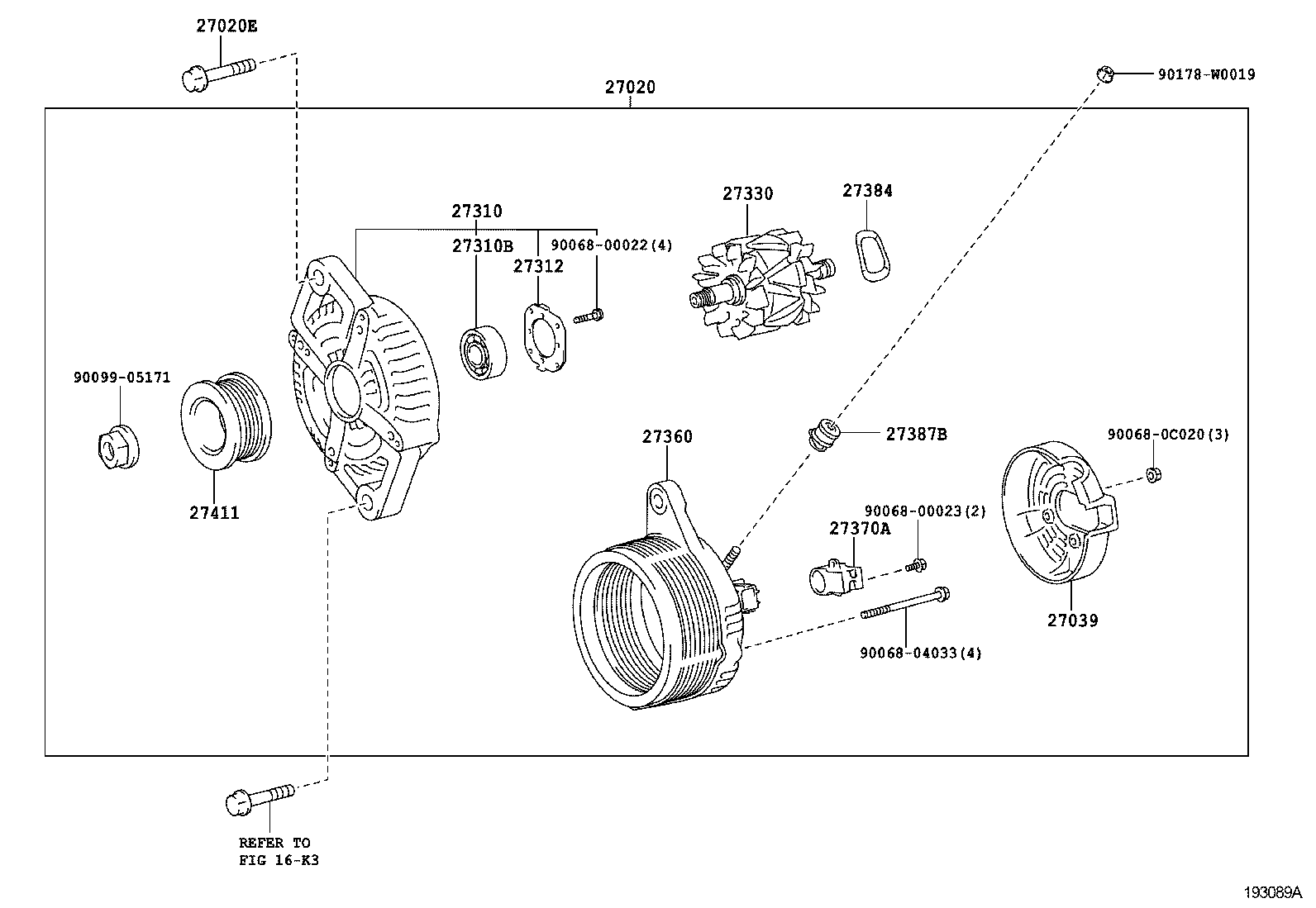 LEXUS 27060-0Q070 - Ремінний шків, генератор autozip.com.ua