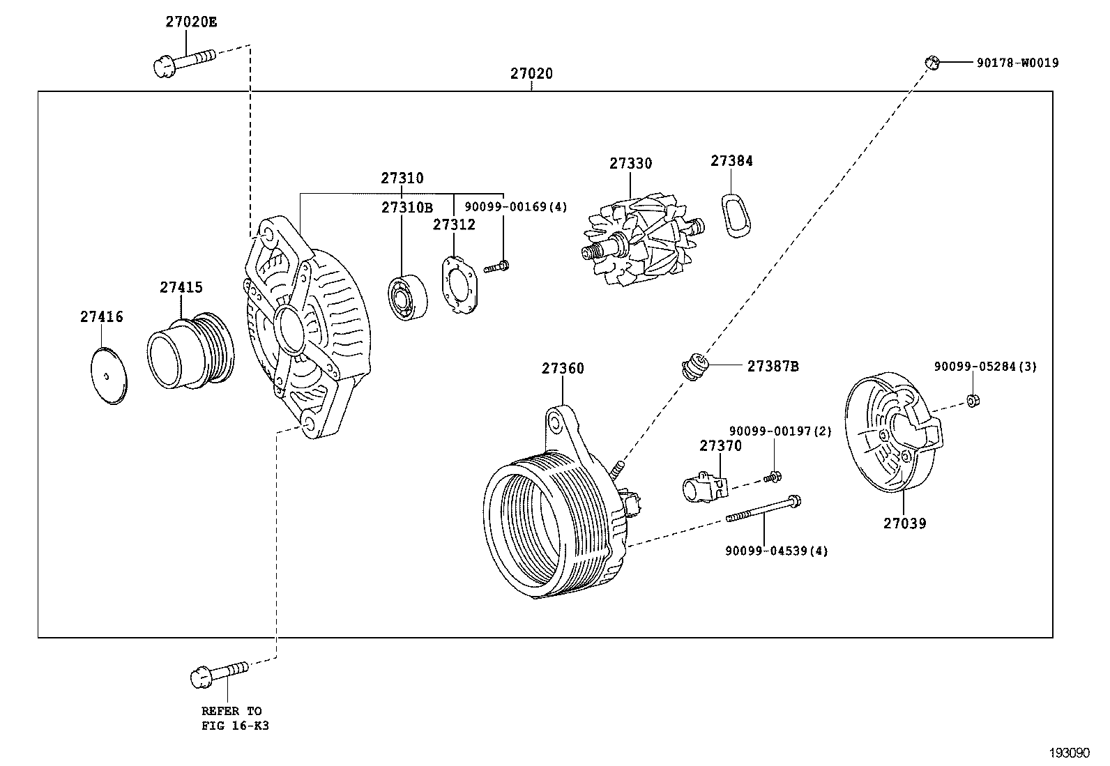 LEXUS 27415-0W031 - Ремінний шків, генератор autozip.com.ua