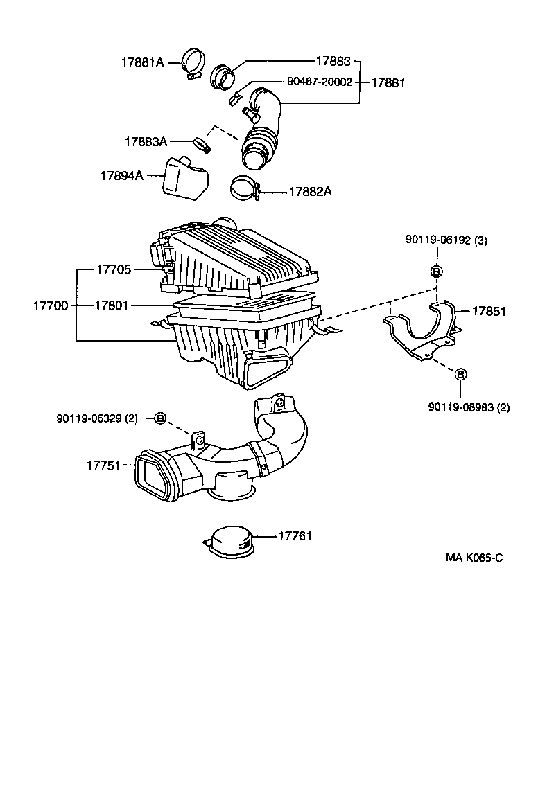 Suzuki 17801-0B010 - Повітряний фільтр autozip.com.ua