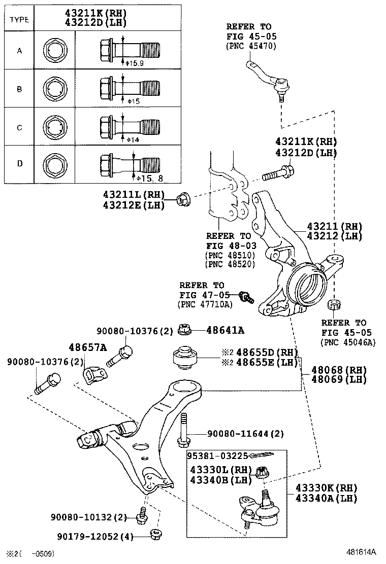 TOYOTA 4865508030 - Важіль незалежної підвіски колеса autozip.com.ua