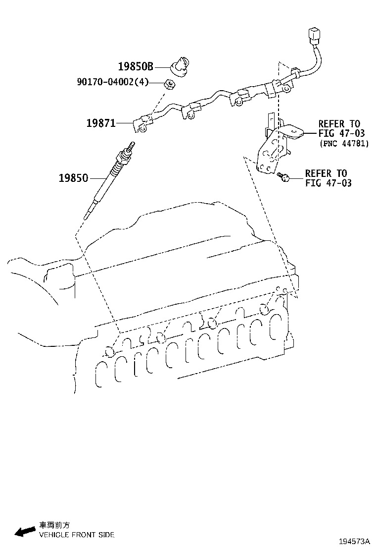 TOYOTA 19850 11040 - Свеча накала Toyota Land Cruiser Prado 13-17 Hilux пр-во Toyota autozip.com.ua