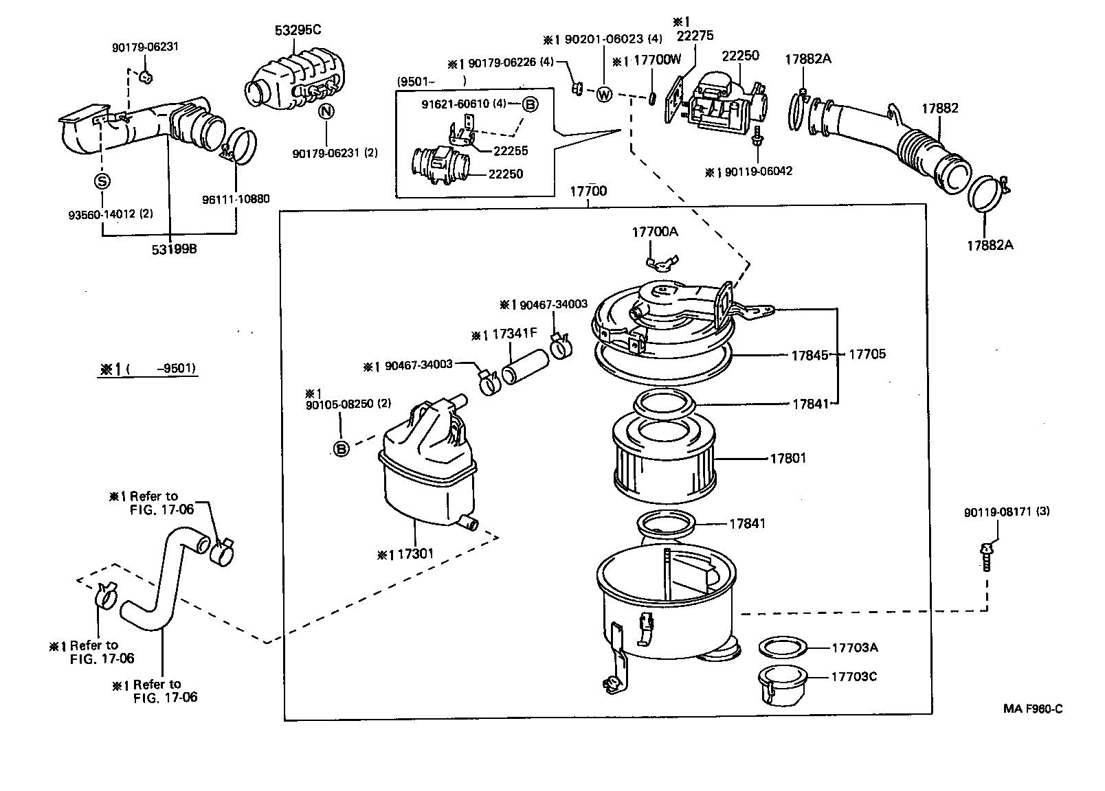 TOYOTA 17801-66030 - Повітряний фільтр autozip.com.ua