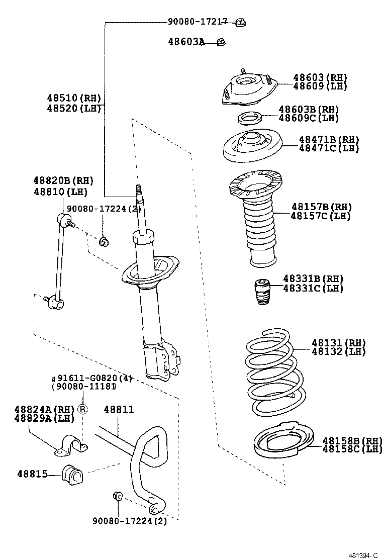 LEXUS 9008036070 - Підшипник кочення, опора стійки амортизатора autozip.com.ua