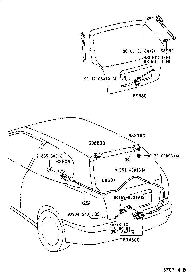 TOYOTA 68950-80105 - Газова пружина, кришка багажник autozip.com.ua