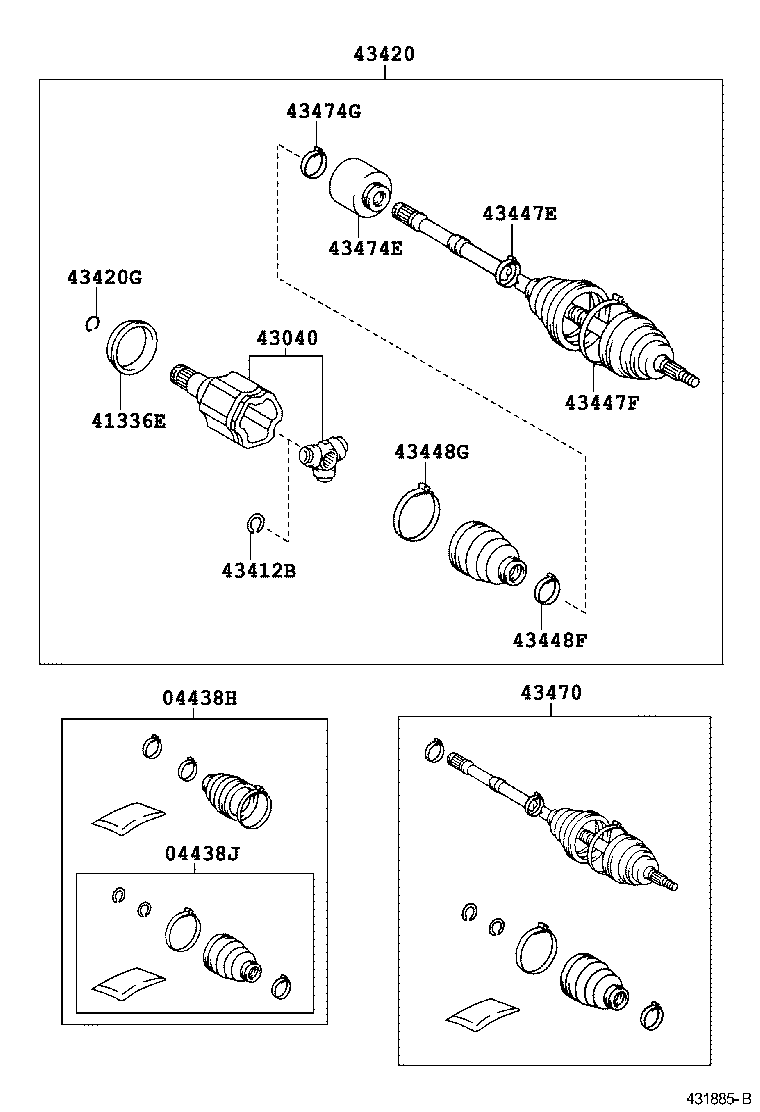 TOYOTA 43040-0W040 - Шарнір, ШРУС, приводний вал autozip.com.ua