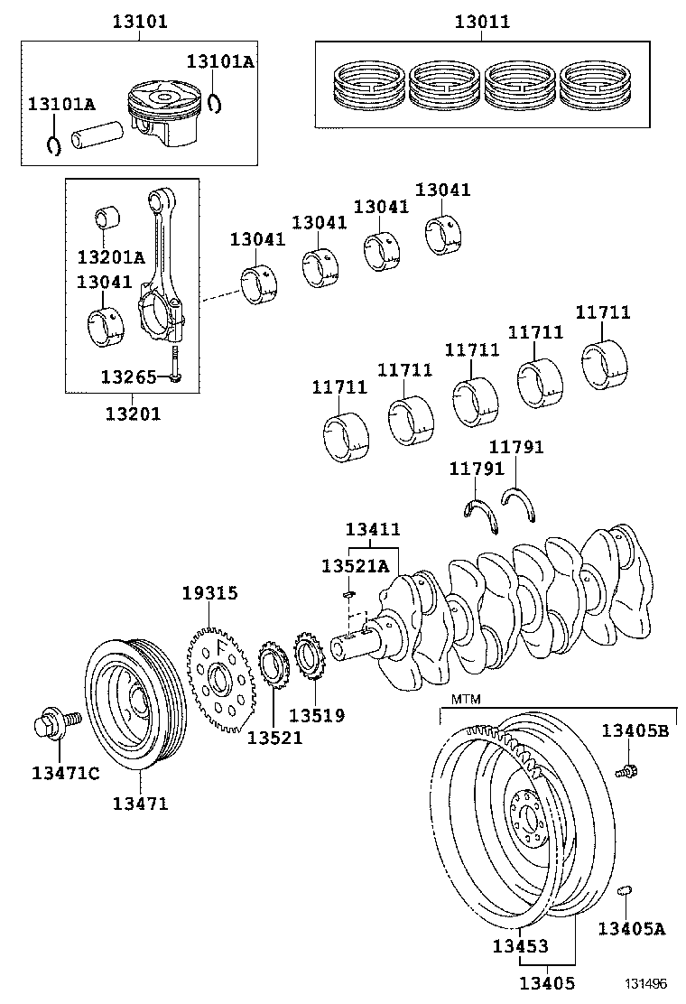 TOYOTA 13401 37010 - Колінчастий вал autozip.com.ua