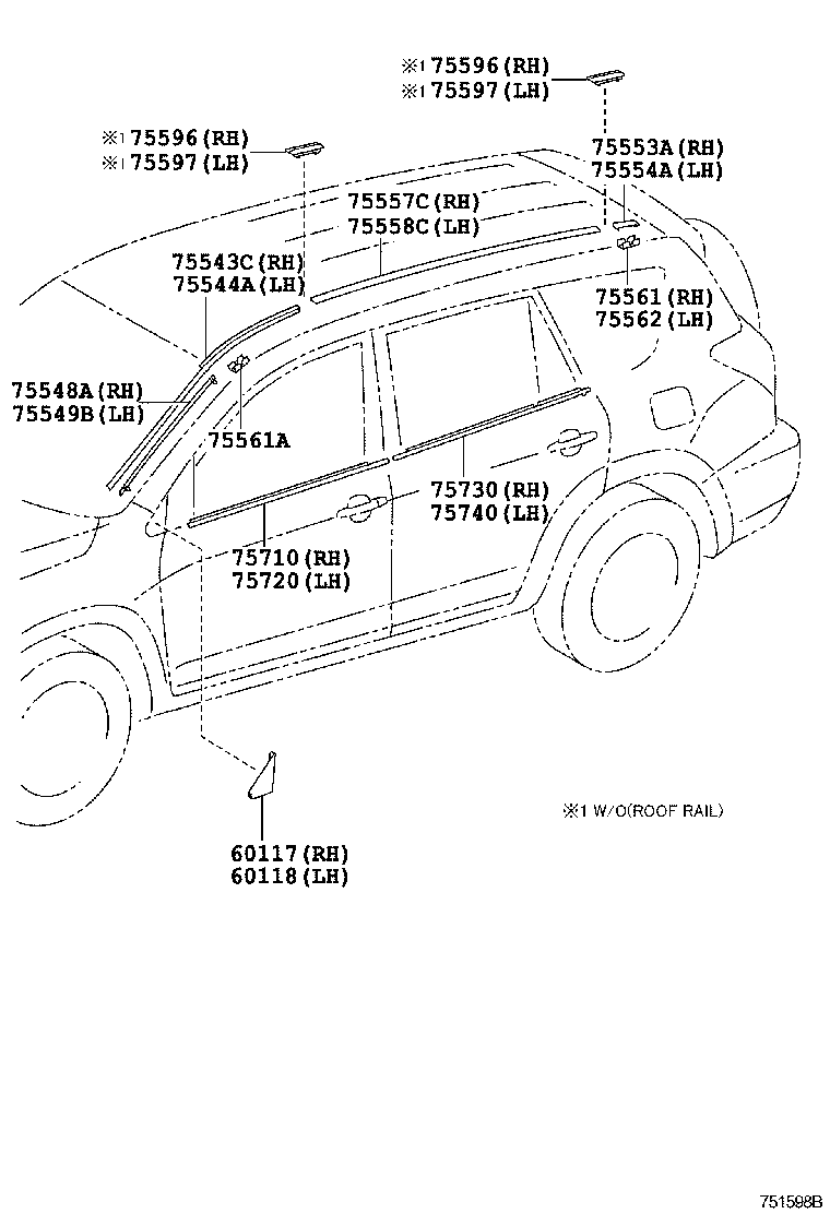 TOYOTA 7554342010 - Облицювання / захисна накладка, вітрове скло autozip.com.ua