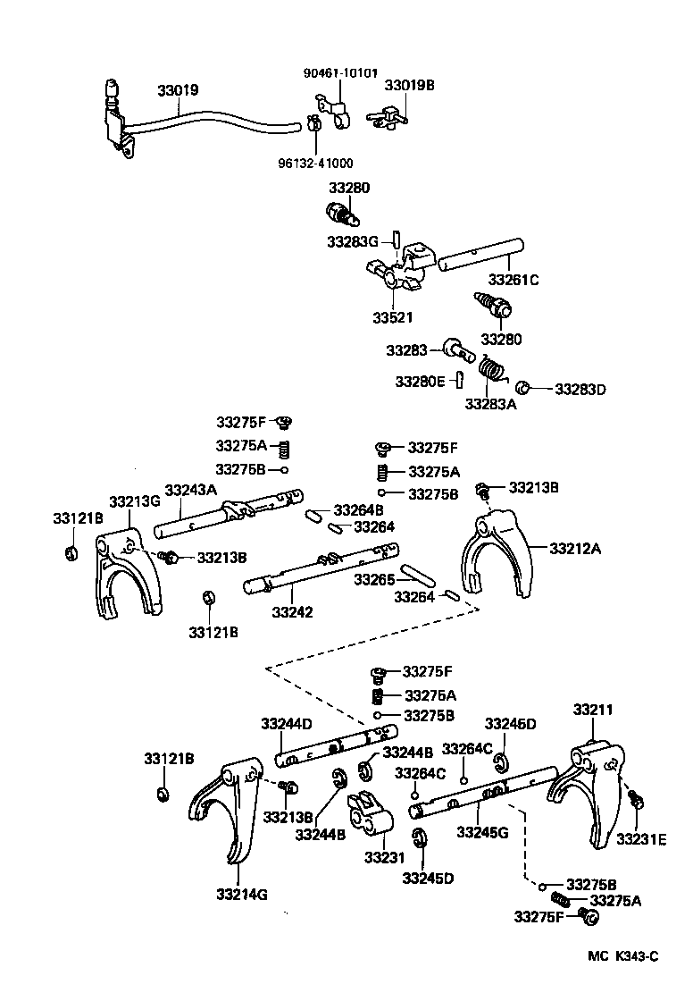 TOYOTA 33213-60060 - Поворотна вилка, система зчеплення autozip.com.ua