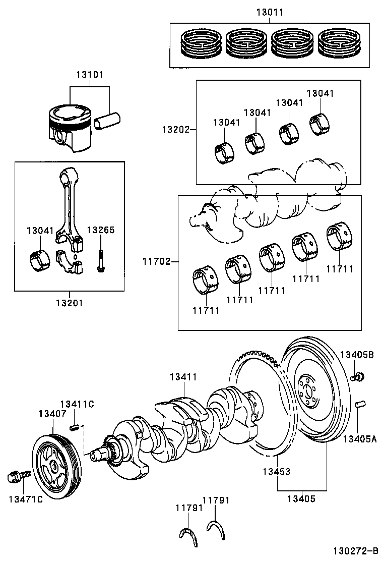 TOYOTA 13204-21030 - Шатуни підшипник autozip.com.ua