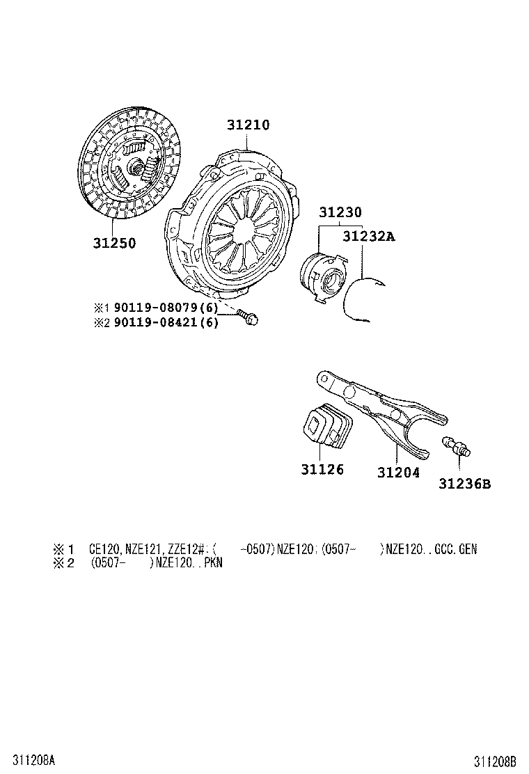 TOYOTA 31250-12392 - Диск зчеплення autozip.com.ua