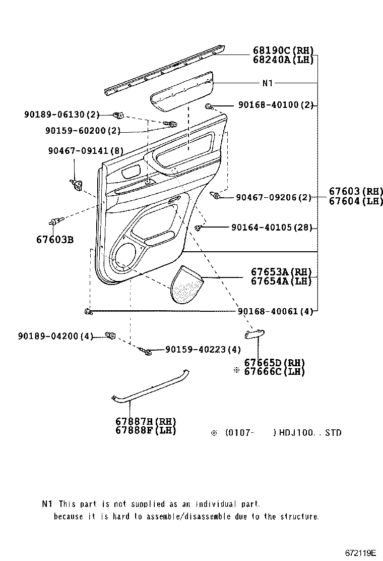 TOYOTA 90189-06130 - Зажим, молдинг / захисна накладка autozip.com.ua