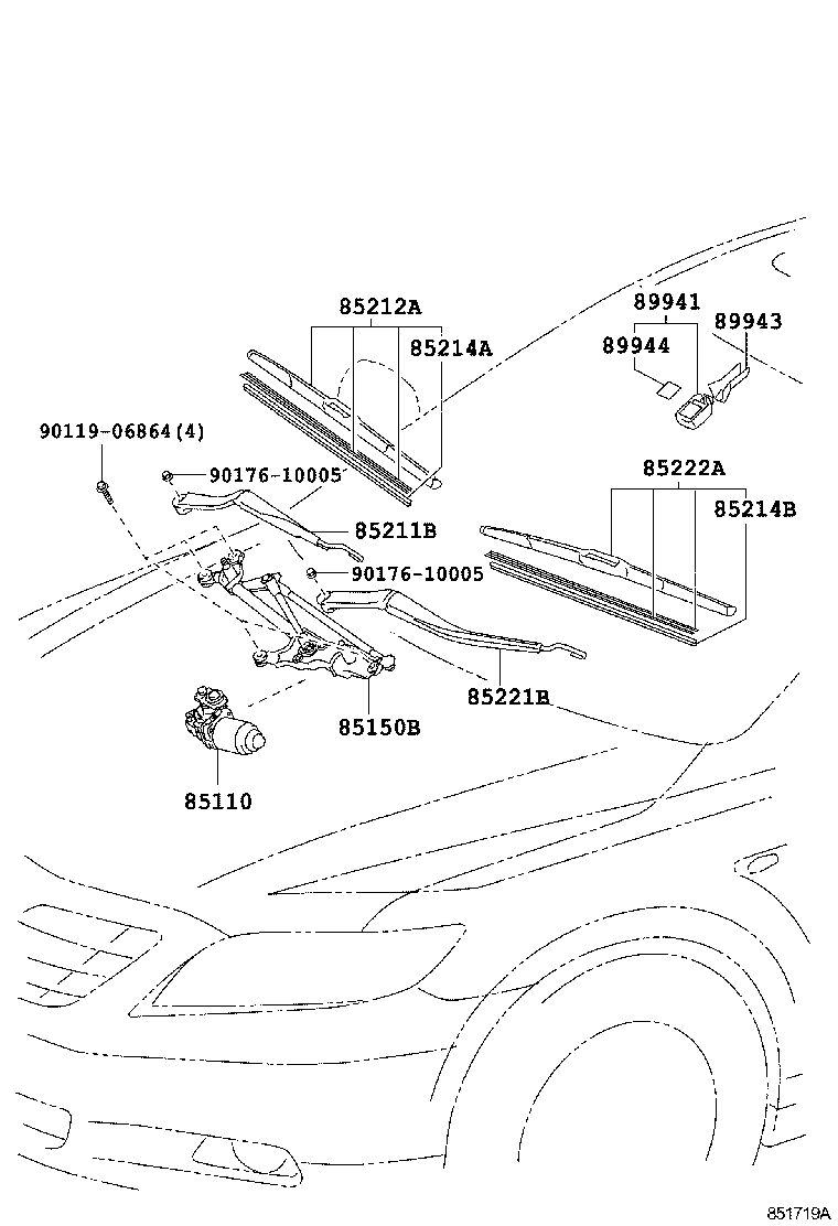 TOYOTA 85222-33250 - Щітка склоочисника autozip.com.ua