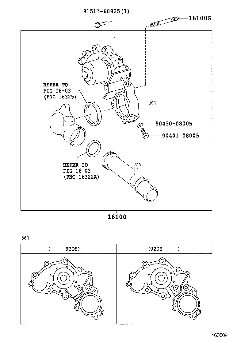 TOYOTA 16100-69305 - Водяний насос autozip.com.ua