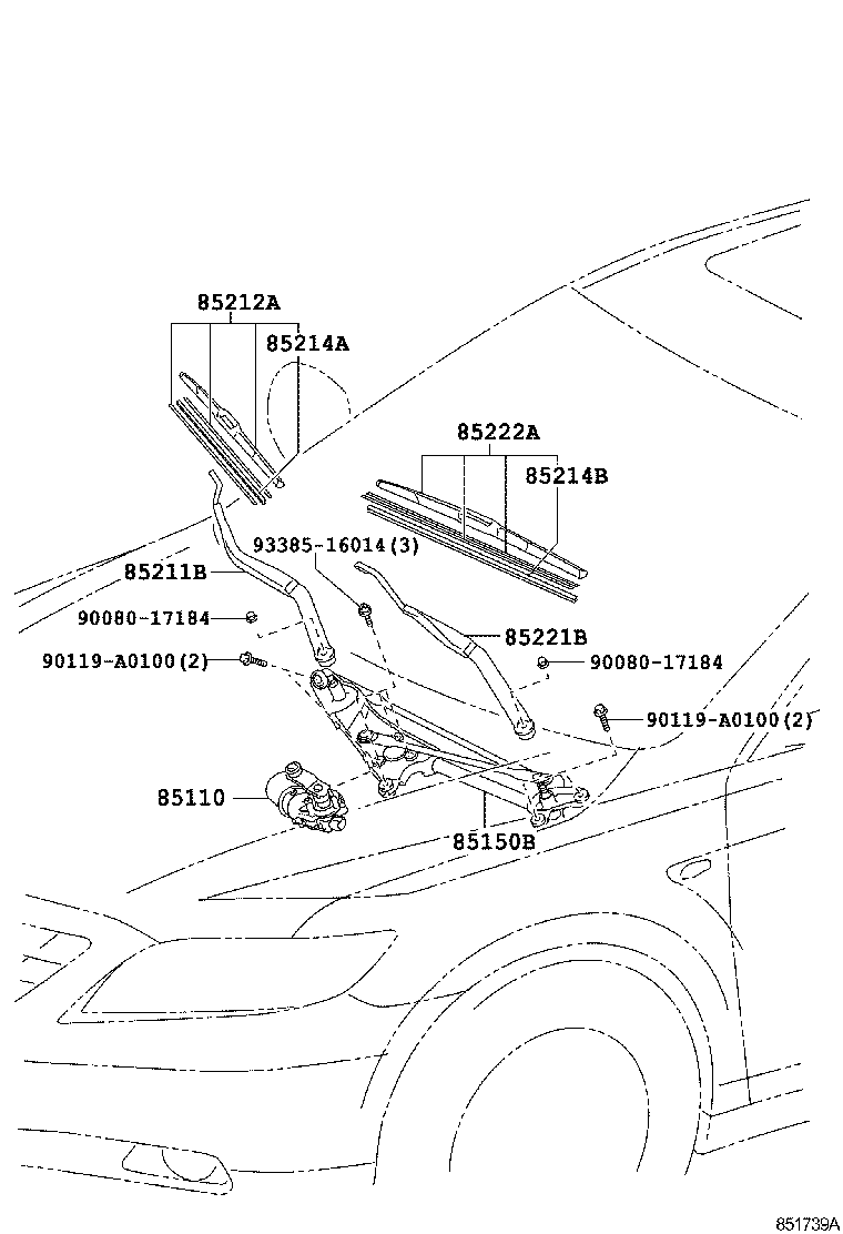 TOYOTA 8521406140 - Щітка склоочисника autozip.com.ua